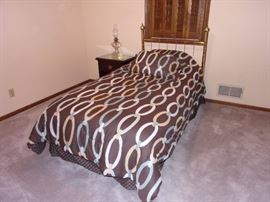 Twin mattress and box springs twin brass headboard, night stand