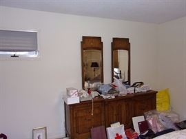 MCM/Vintage amoire, dresser and mirror, and night 