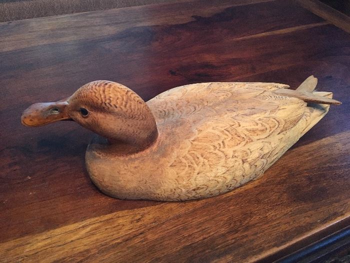 Handcarved wooden duck