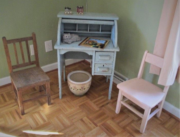 Vintage Child's Chest & Chairs