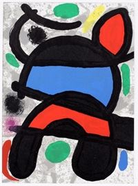 2379 - JOAN MIRO, COLOR LITHOGRAPH FROM "DERRIERE LE MIROIR", H 15", W 11"