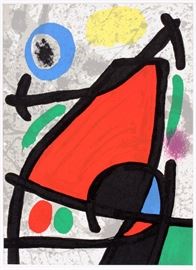 2382 - JOAN MIRO, COLOR LITHOGRAPH FROM 'DERRIERE LE MIROIR, H 15", W 11"