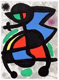 2383 - JOAN MIRO, COLOR LITHOGRAPH FROM "DERRIERE LE MIROIR", H 15", W 11"