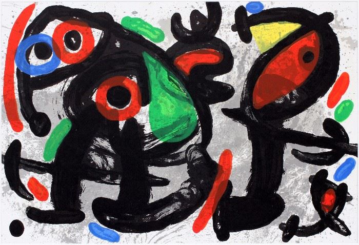 2385 - JOAN MIRO, COLOR LITHOGRAPH FROM "DERRIERE LE MIROIR", H 22", W 15"
