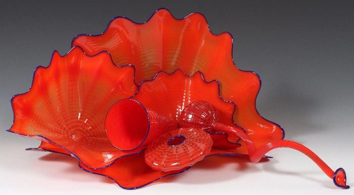 2002 - DALE CHIHULY, GLASS SEAFORM SCULPTURE COLLECTION, SIX PIECES
