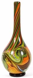 1160 - ITALIAN MURANO GLASS VASE, H 17 1/2", DIA 7"