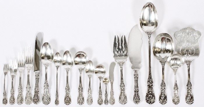 1001 - REED & BARTON 'FRANCIS I' STERLING FLATWARE, 151 PIECES