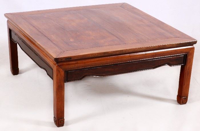 219 - CHINESE ROSEWOOD LOW TABLE, H 17", W 36"