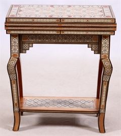 361 - DAMASCUS, SYRIA GAME TABLE, H 27", W 24", D 12"