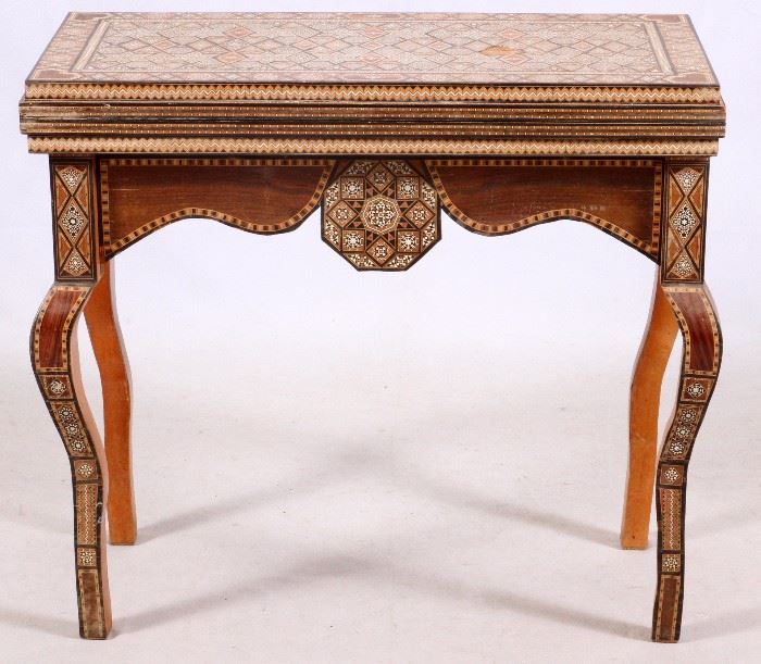 361 - DAMASCUS, SYRIA GAME TABLE, H 27", W 24", D 12"