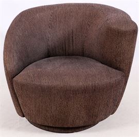 1414 - UPHOLSTERED CLUB CHAIR, H 30", L 36", D 36"