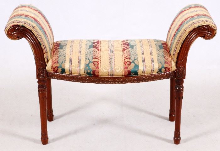 1534 - FRENCH STYLE UPHOLSTERED WINDOW BENCH, H 26", W 40"