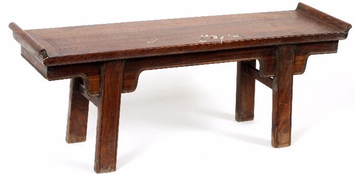 2135 - CHINESE HUANGHUALI WOOD ALTER TABLE, H 10" W 7 1/2" L 26"