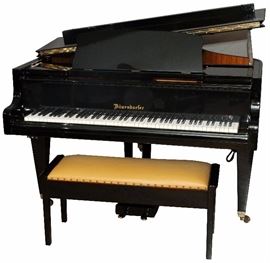 2075 - BOSENDORFER, BLACK LACQUERED BABY GRAND PIANO, W 4' 10", L 5' 8"