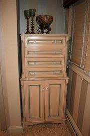 Armoire with Decorative Items