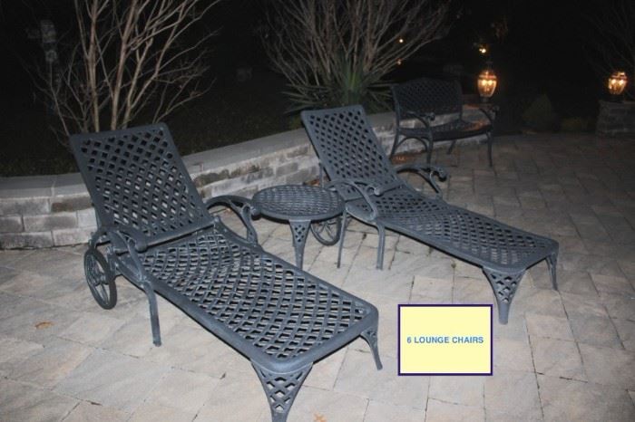 Cast Aluminum Patio Sets, Benches and Recliners