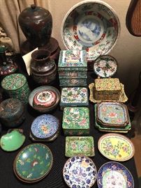 Japanese Champlevé Cloisonné, Antique Hand Carved Soapstone, Antique Bronze Statues & more...