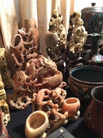 Antique Hand Carved Soapstone & more...