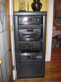 Onkyo stereo components, cabinet & speakers lot $500