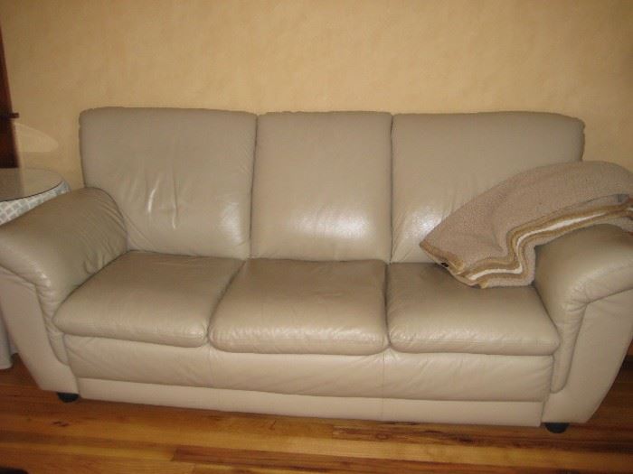 Beige leather sofa $250