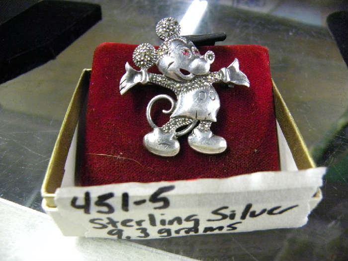 Sterling Silver Mickey Mouse Pin