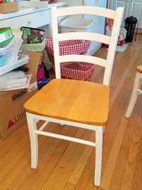 Set of Six white kitchen chairs