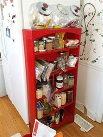 Red bookcase/storage shelving