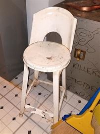 Vintage metal small stool