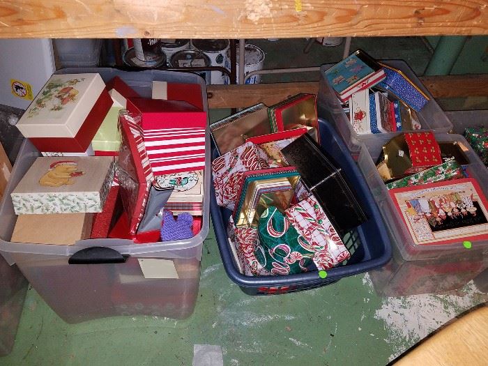 Christmas tins and boxes