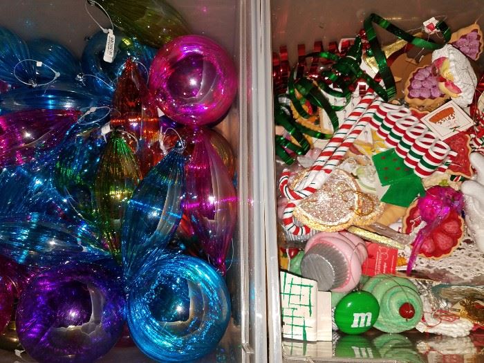Christmas ornaments - including beautiful colored glass