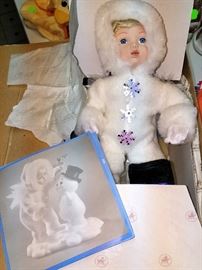 Ashton Drake SnowBabies "Beneath the Mistletoe" Porcelain Doll