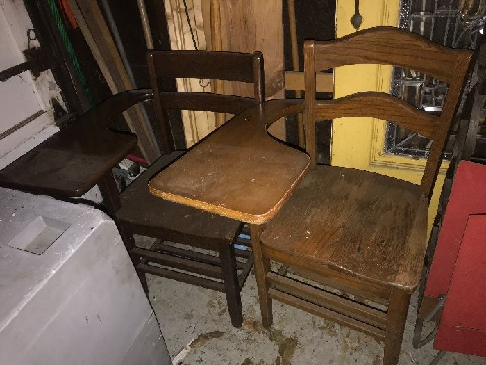 Vintage school desks