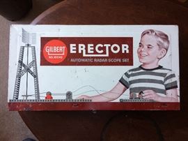 1960s Erector Set and a box of vintage Lincoln Logs