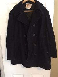 Size 44 vintage 3/4 length wool Navy Pea Coat