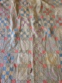 Cutter quilt, also some small baby quilts, blankets (wool), table cloths
