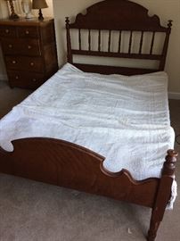 Antique walnut bed