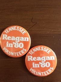 Ronald Reagan campaign buttons 1980