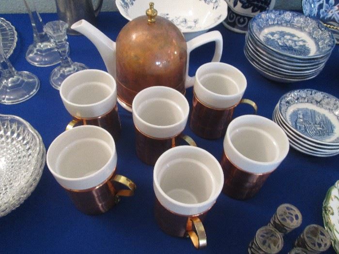 7-Piece Set, Copper with Tea or Coffee Pot, too cool!