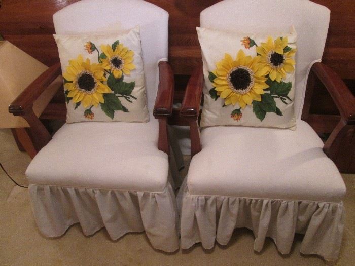 2-Matching Slipper Chairs with Arms