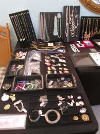 Lots of costume jewelry; sterling pieces