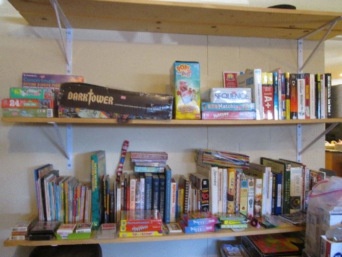 books, games, children's books, cookbooks