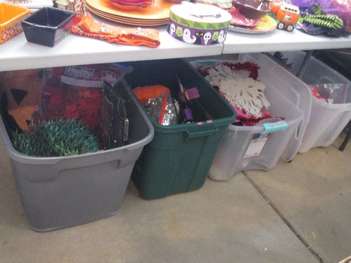 more bins of holiday items