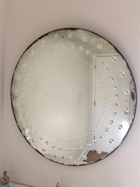 11. Restoration Hardware 36" D Round Distressed Mirror