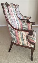 49. Pair of Carved Wood Framed Upholstered Chairs (25" x 24" x 42")