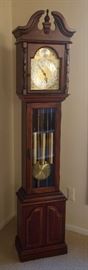 55. Pearl Tempus Fugit Grandfather Clock (16" x 9" x 76")