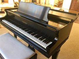 1. Chickering, Est. 1823, Black Ebony Baby Grand Piano, w/ 60" Bench