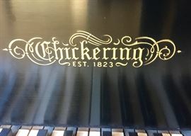 1. Chickering, Est. 1823, Black Ebony Baby Grand Piano, w/ 60" Bench