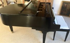 1. Chickering, Est. 1823, Black Ebony Baby Grand Piano, w/ 60" Bench