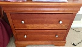 87. Pair of Stanley 2 Drawer Cherry Side Tables (30" x 17" x 26")