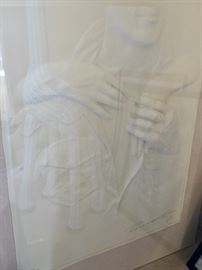 93. 3D White Relief Signed Artwork in Framed Glass Shadowbox, 9/250 (33" x 43" x 3")